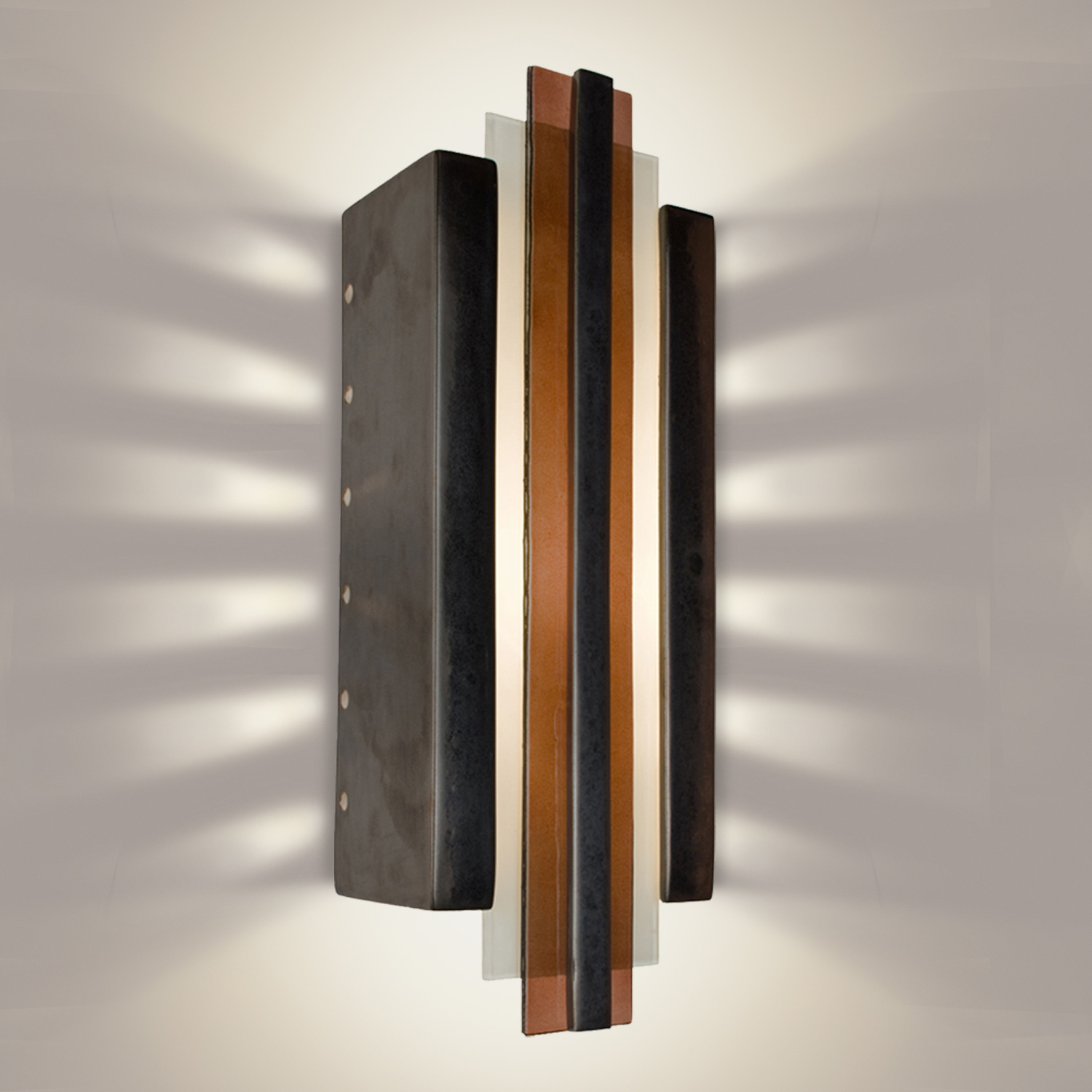A19 Lighting- RE113-GM-RW - Empire Wall Sconce Gunmetal and Rosewood in Gunmetal and Rosewood