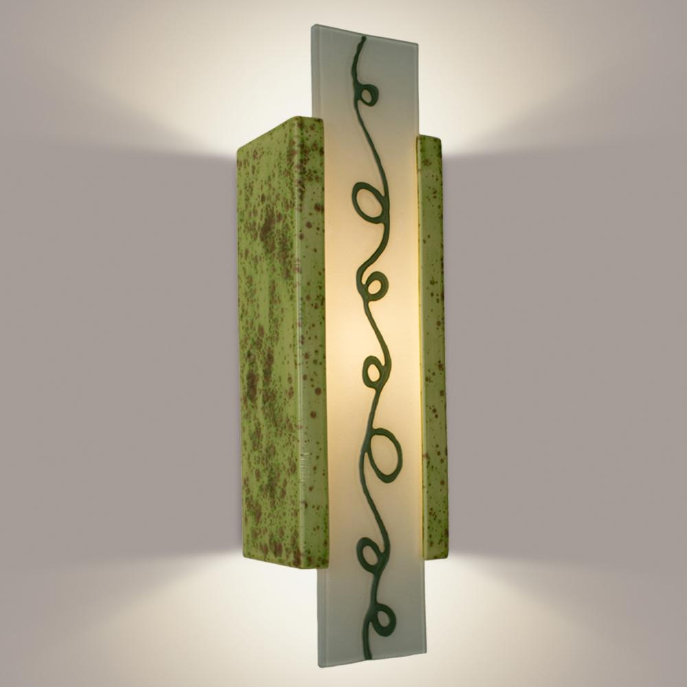 A19 RE114-PS-CL-WET reFusion Squiggle Wall Sconce Pistachio and Clover (Outdoor Sheltered Socket for Wet Locations (Bulb not included))