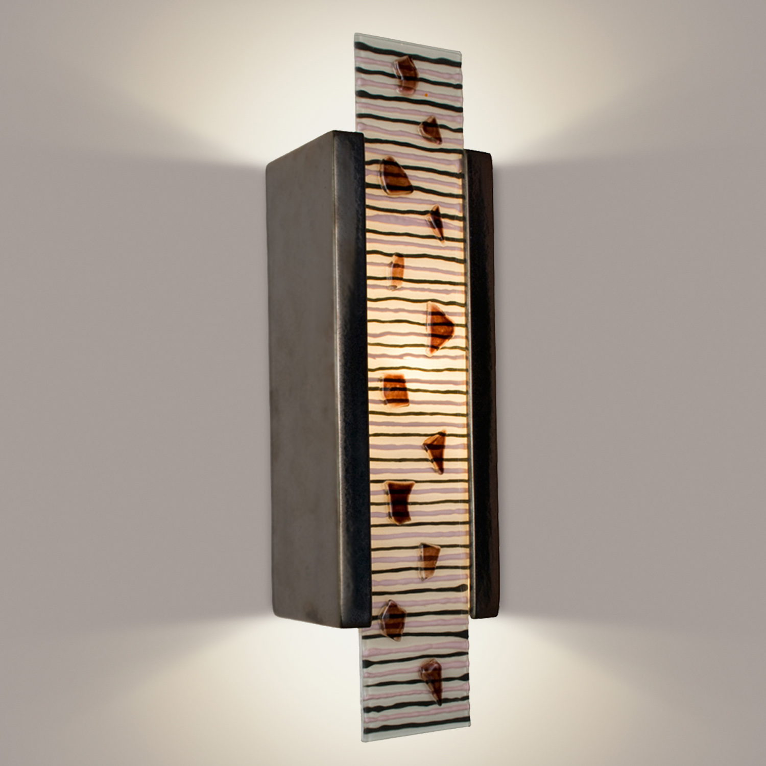 A19 Lighting- RE115-GM-MRW - Zen Garden Wall Sconce Gunmetal and Multi Rosewood in Gunmetal and Multi Rosewood