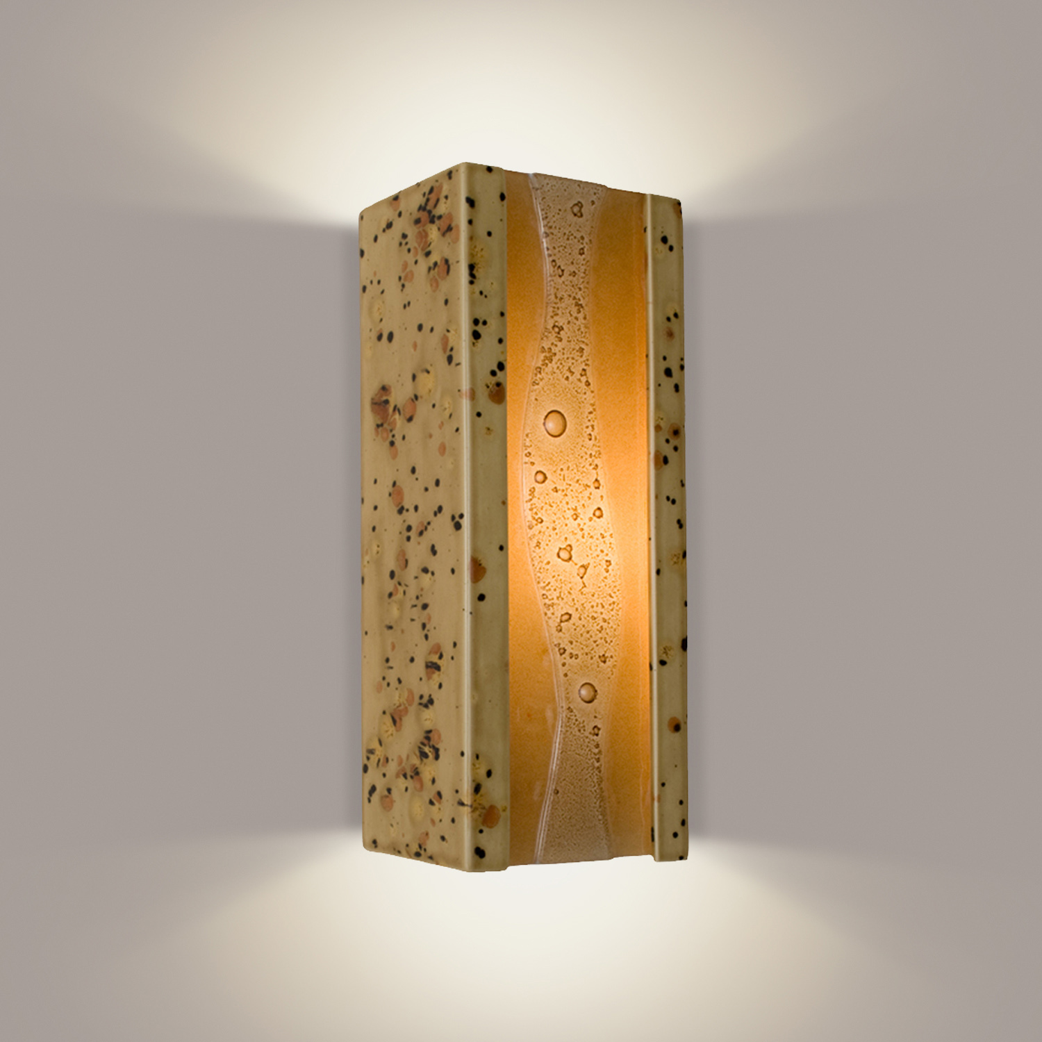 A19 RE116-SS-CM-WET reFusion Bubbly Wall Sconce Sandstorm and Caramel (Outdoor Sheltered Socket for Wet Locations (Bulb not included))