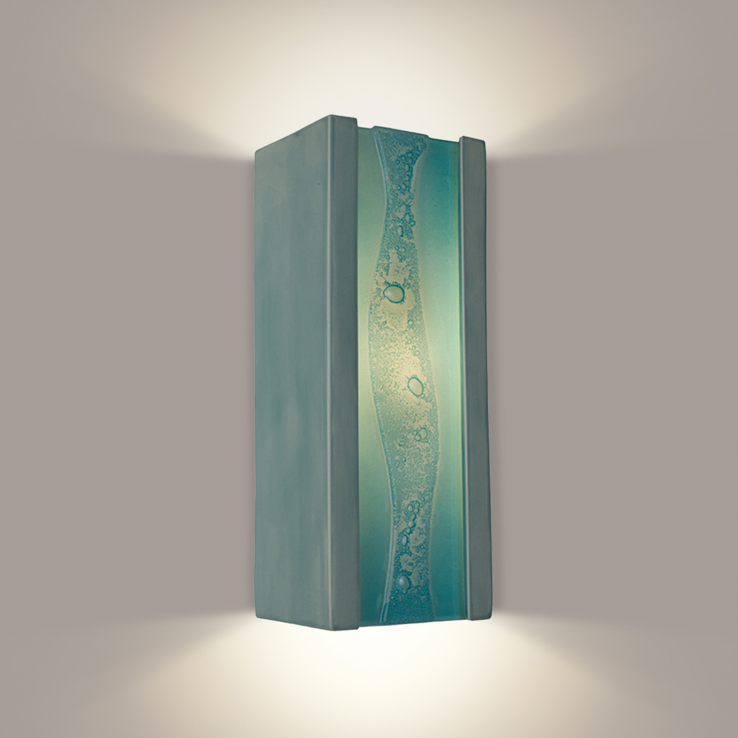 A19 RE116-TC-TQ-WET reFusion Bubbly Wall Sconce Teal Crackle and Turquoise (Outdoor Sheltered Socket for Wet Locations (Bulb not included))