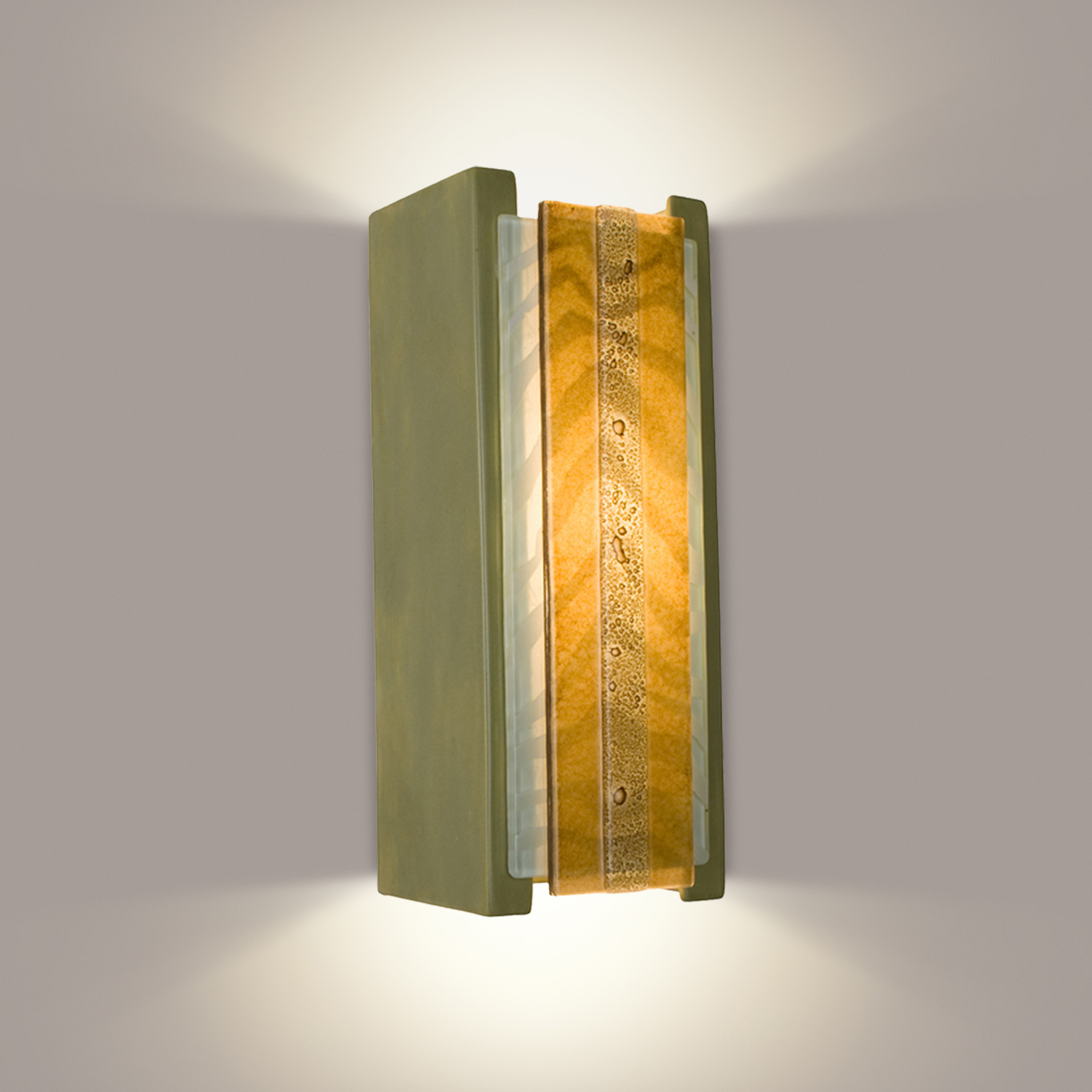 A19 RE117-SG-ACM-WET reFusion Safari Wall Sconce Sagebrush and Albino Caramel (Outdoor Sheltered Socket for Wet Locations (Bulb not included))