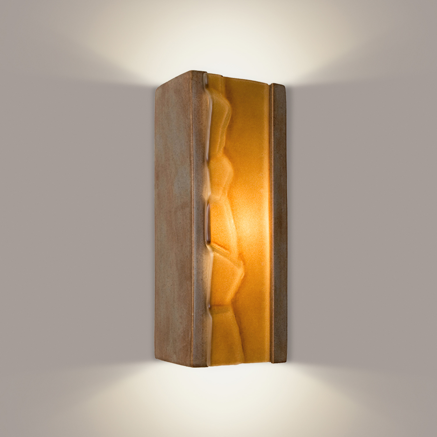 A19 RE118-SP-CM-WET reFusion River Rock Wall Sconce Spice and Caramel (Outdoor Sheltered Socket for Wet Locations (Bulb not included))