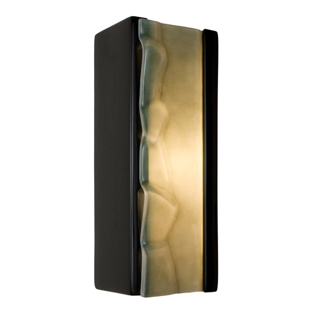 A19 Lighting- RE118-BG-SW  - River Rock Wall Sconce Black Gloss and Seaweed in Black Gloss and Seaweed