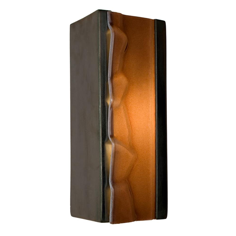 A19 Lighting- RE118-GM-RW  - River Rock Wall Sconce Gunmetal and Rosewood in Gunmetal and Rosewood