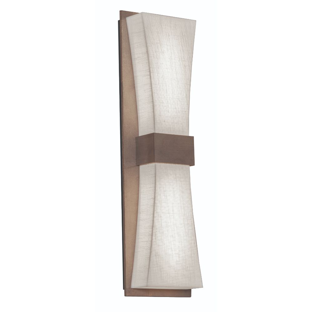 AFX Lighting ADS051914LAJUDWG-LW Aberdeen - Wall Sconce - Weather Grey Finish - Linen White Wood/Acrylic Shade