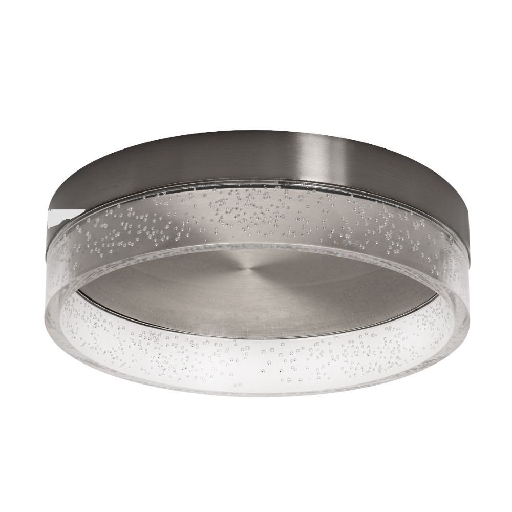 AFX Lighting MGGF12L30D1SN Maggie - LED Flush Mount - 12" - Satin Nickel Finish - Clear Bubble Acrylic