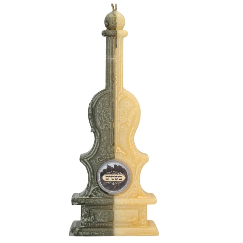 Violin Havdalah Candle With Besomim White Brown