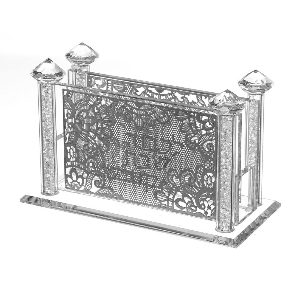 Crystal Match Box With Silver Praying 5.14x2.58x3.14"