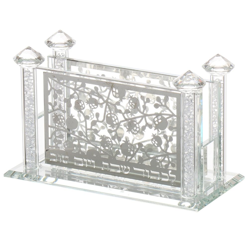Crystal Match Box With Silver Plate 5.14x2.58x3.14"