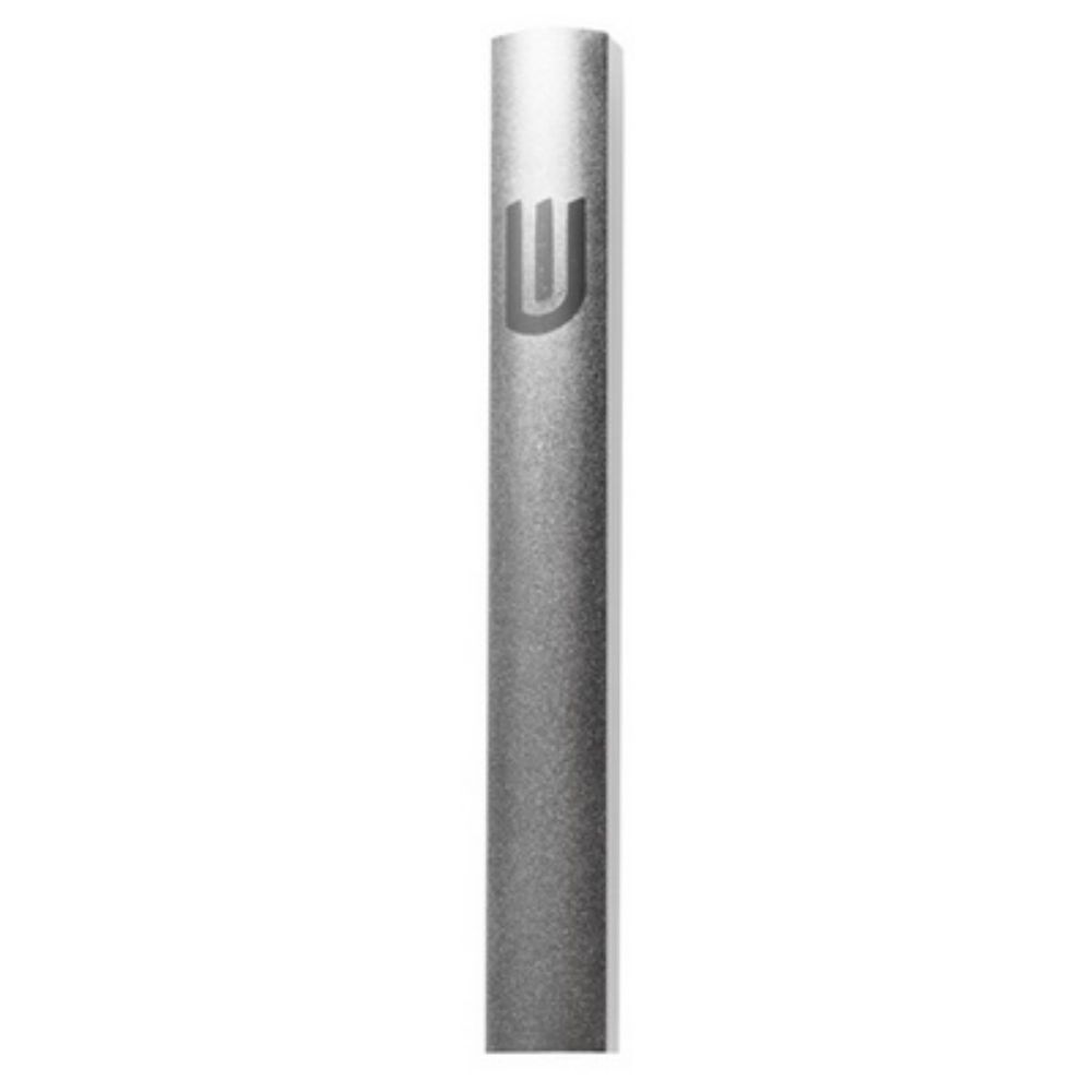 Aluminum Mezuzah 15cm- Dotted Design in Gray, with the Letter "Shin"