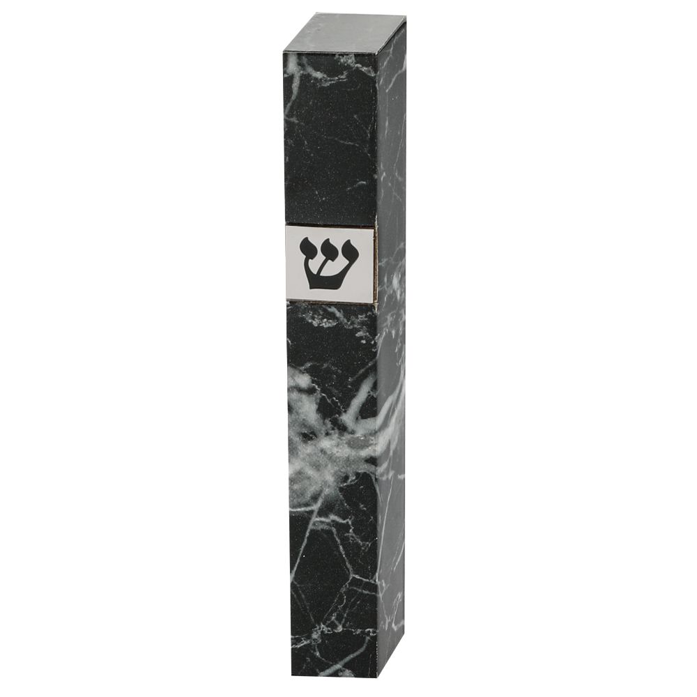 Wood Mezuzah 12 cm- "Black Marble"