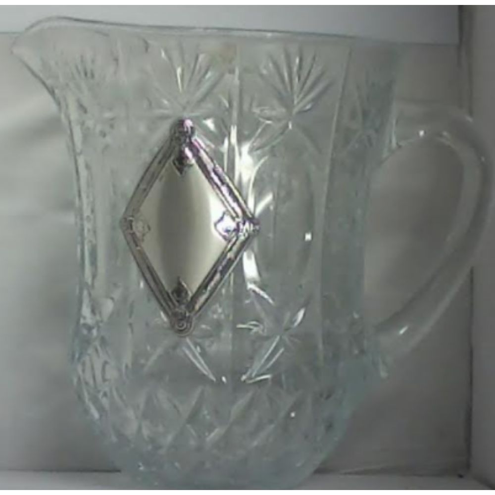 Crystal Pitcher With Diamond Silver