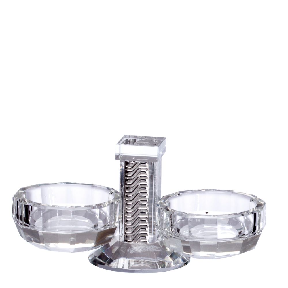 Crystal And Silver Double Salt Holder
