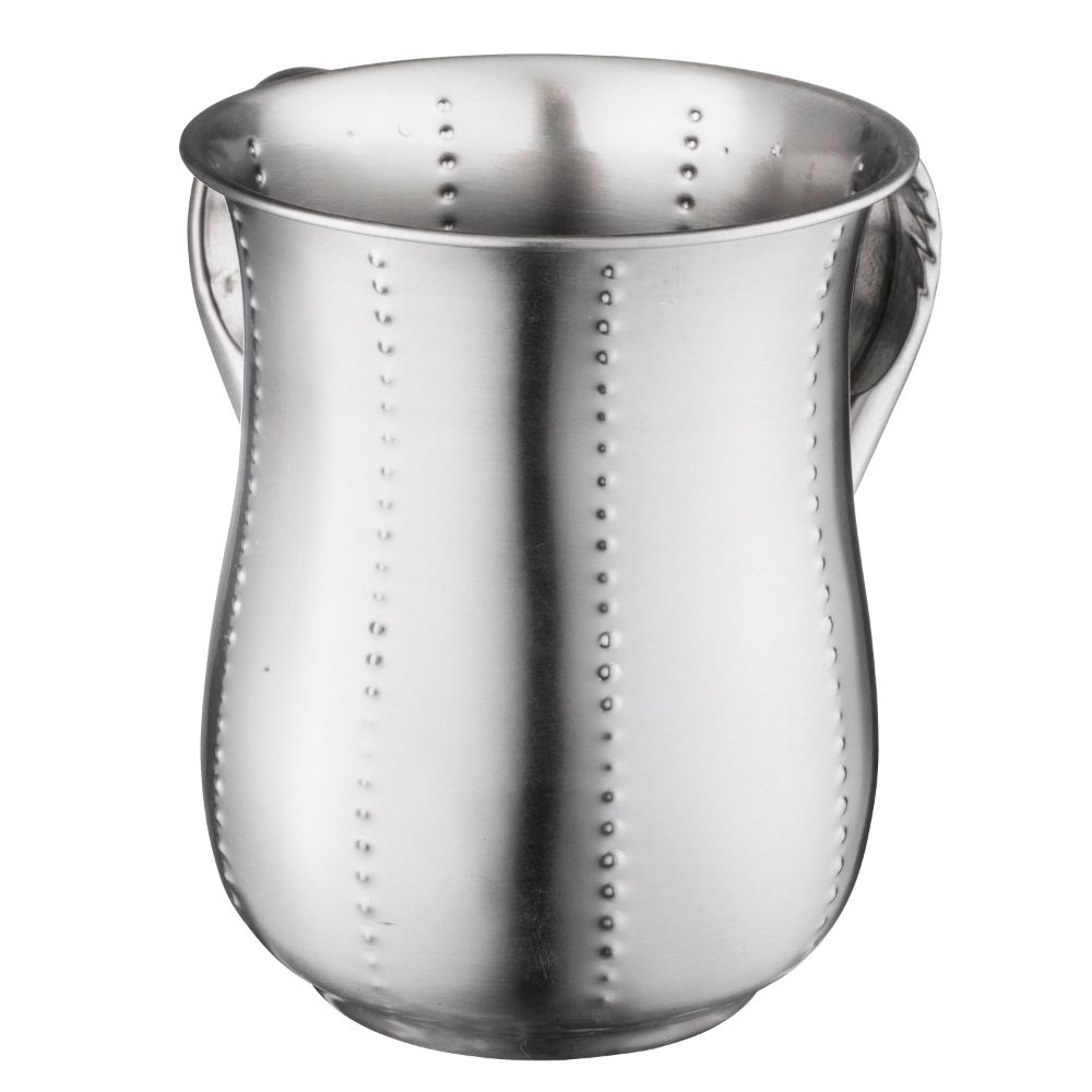 Stainless Steel Washing Cup Matt With Doted Stripes {56960}