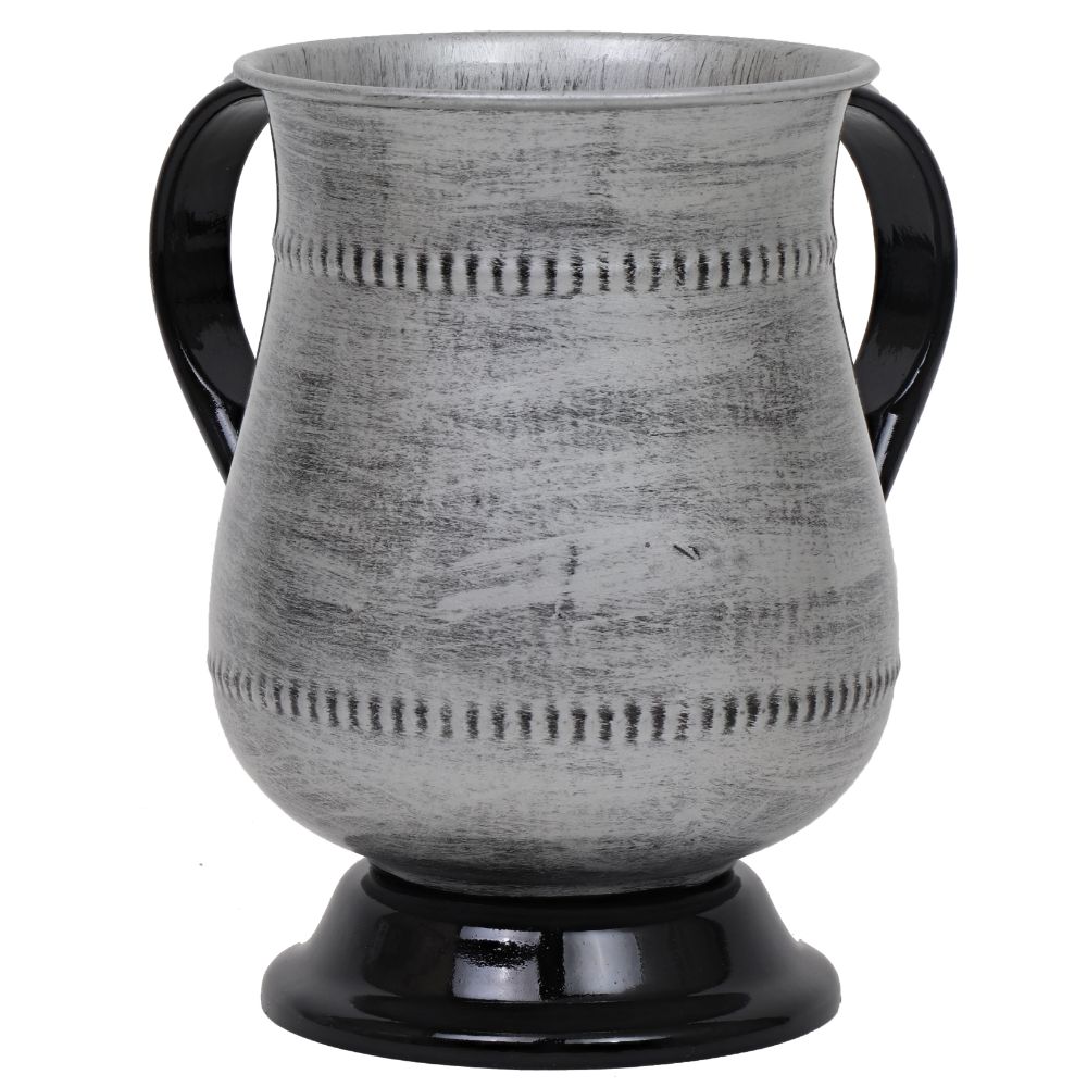 Washing Cup Silver With Black Base