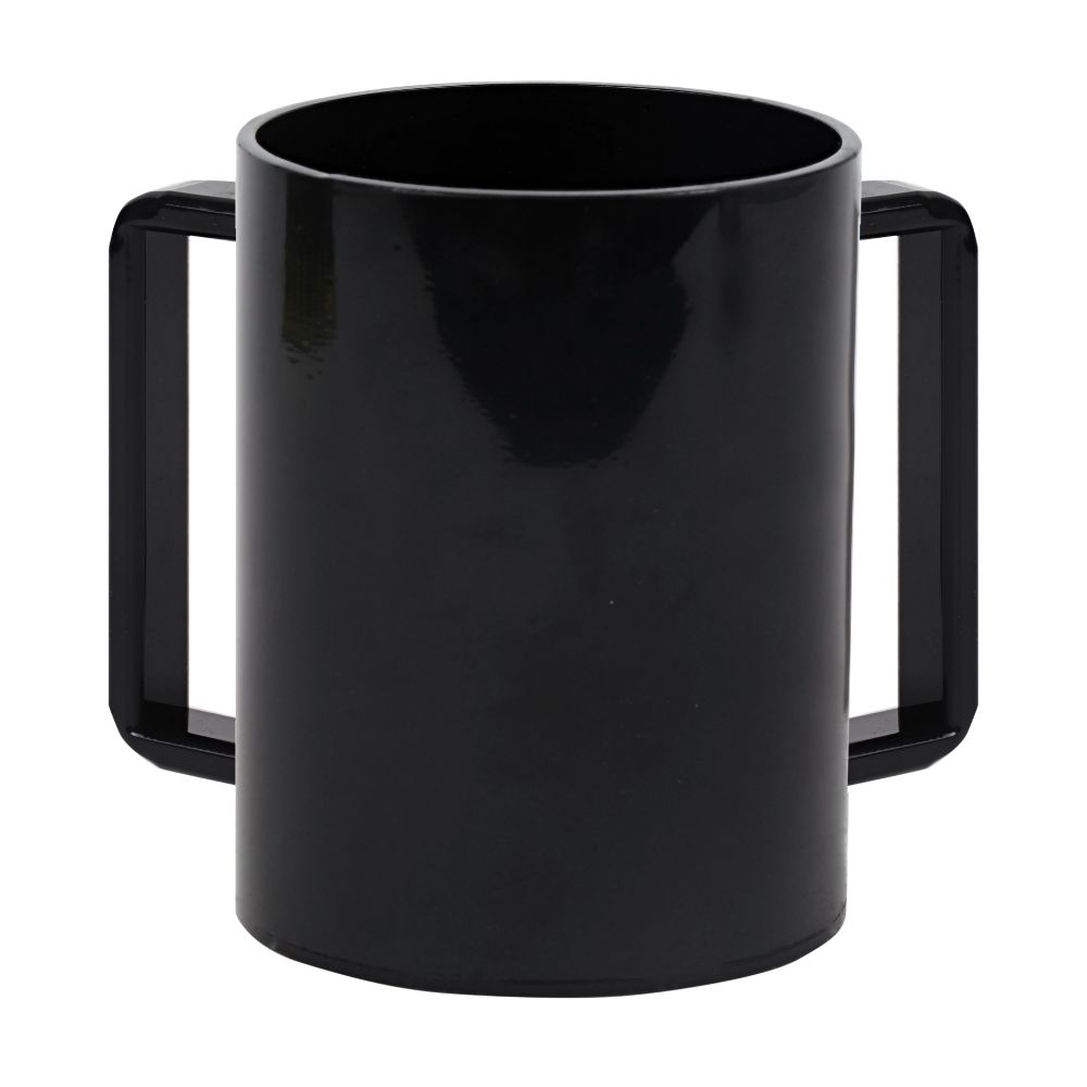 Acrylic Washing Cup Black W Black Handles 5"