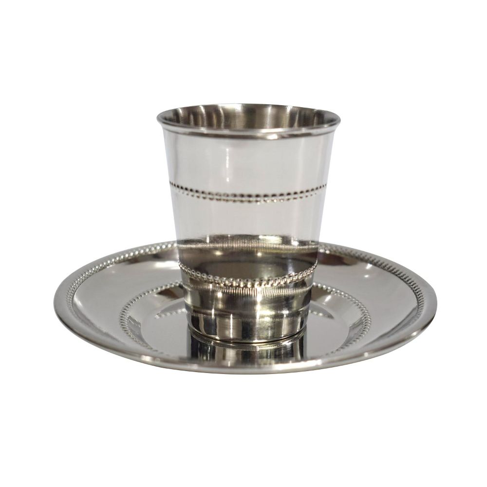Kiddush Cup Set Stainless Steel Dotted 3" ( 140 ml 4.7 oz)