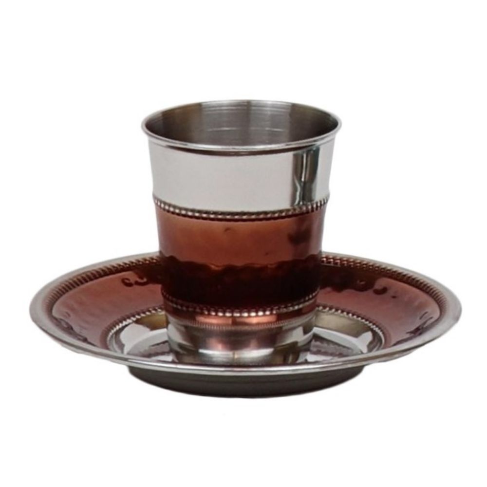 Stainless Steed Kiddush Cup Set Brown ( 140 ml 4.7 oz)