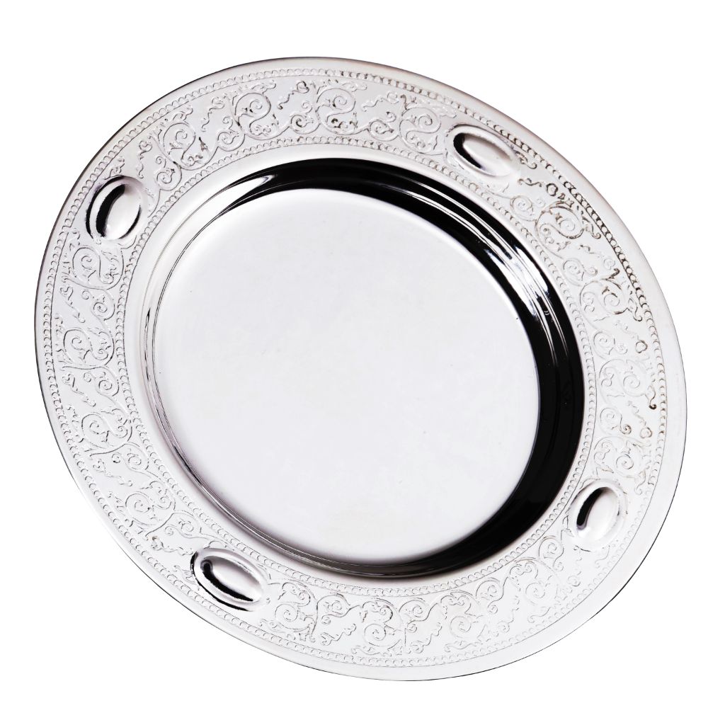 Kiddush Tray Eye Belt Design 925 Sterling Silver Coated 5"