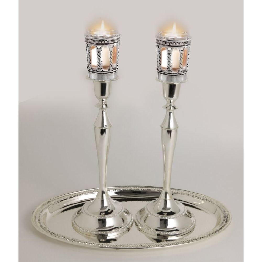 Safety Candle Sticks With Neronim Holder Attached 13.5"