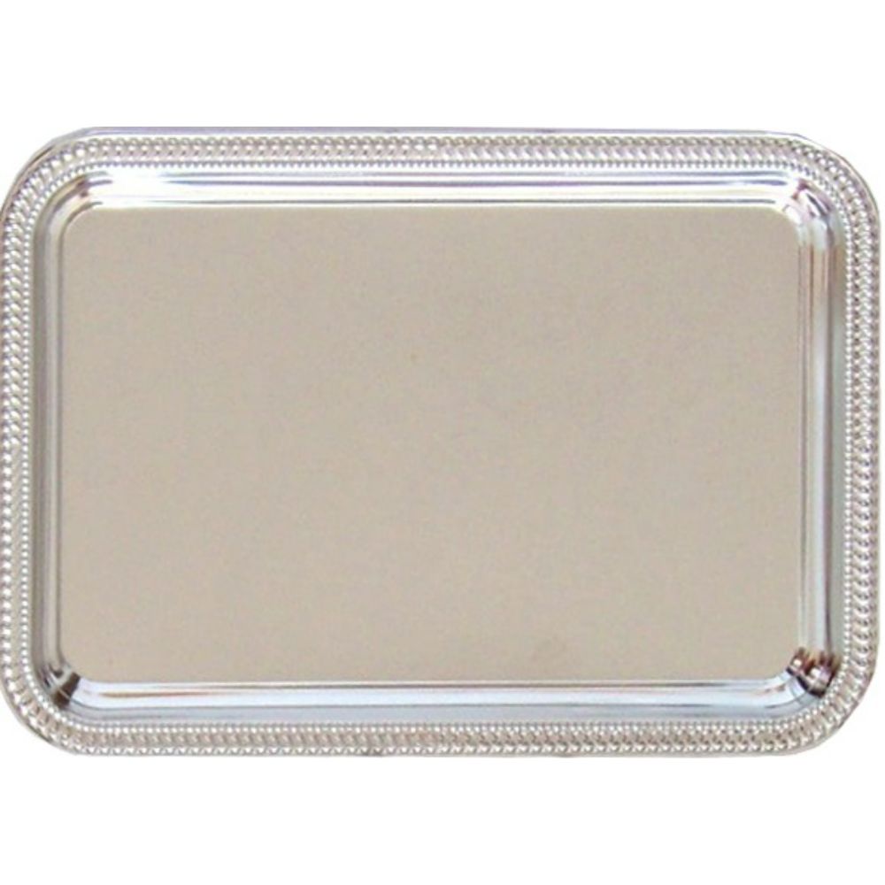 Nickel Rectangle shaped tray. 7.5 x 11 "