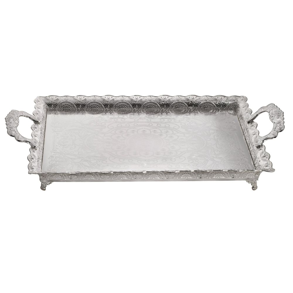 Tray For candles Filigree Silver Plated 18.5x13"