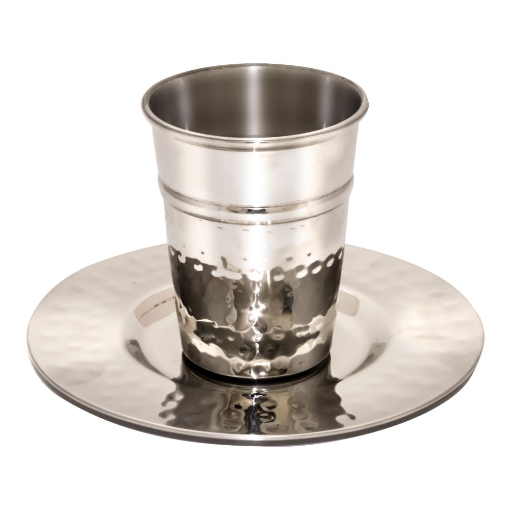 Kiddush Cup Stainless Steel Hammered ( 140 ml 4.7 oz)