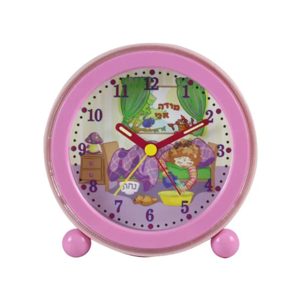 Modeh Ani Singing Alarm Clock - Girl Pink 4.5x4.5 x 13/4"