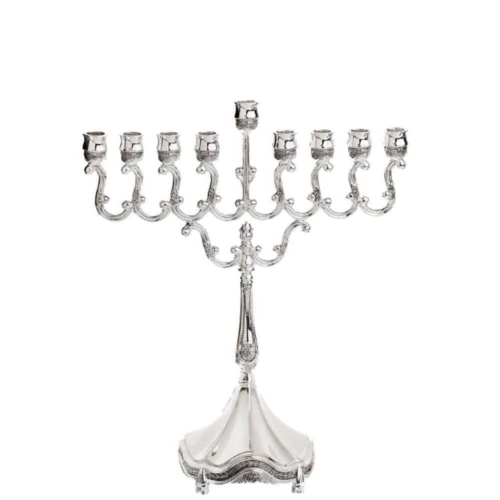 Silver Plated Candle Menorah Lacquered 8.5 "