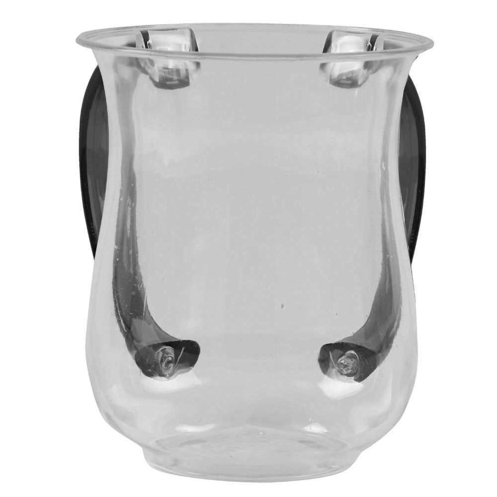 Acrylic Wash Cup Clear With Grey Handle