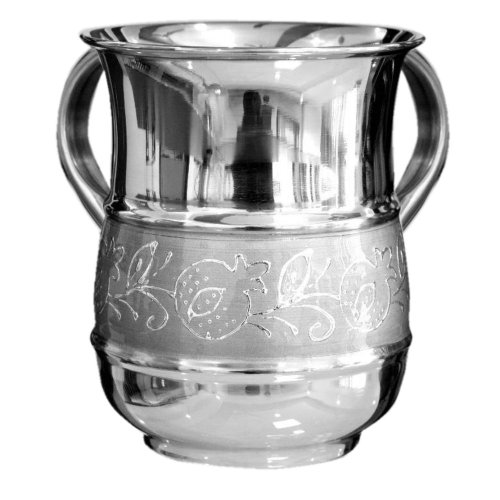Stainless Steel Wash Cup - Silver Pomegranate