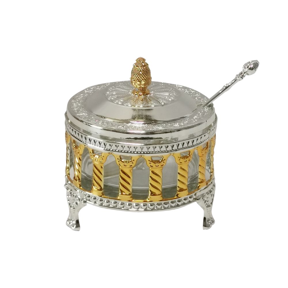 Silver and Gold plated Honey dish