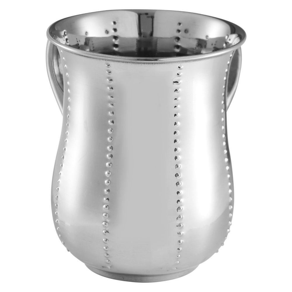 Stainless Steel Washing Cup Shinny With Doted Stripes