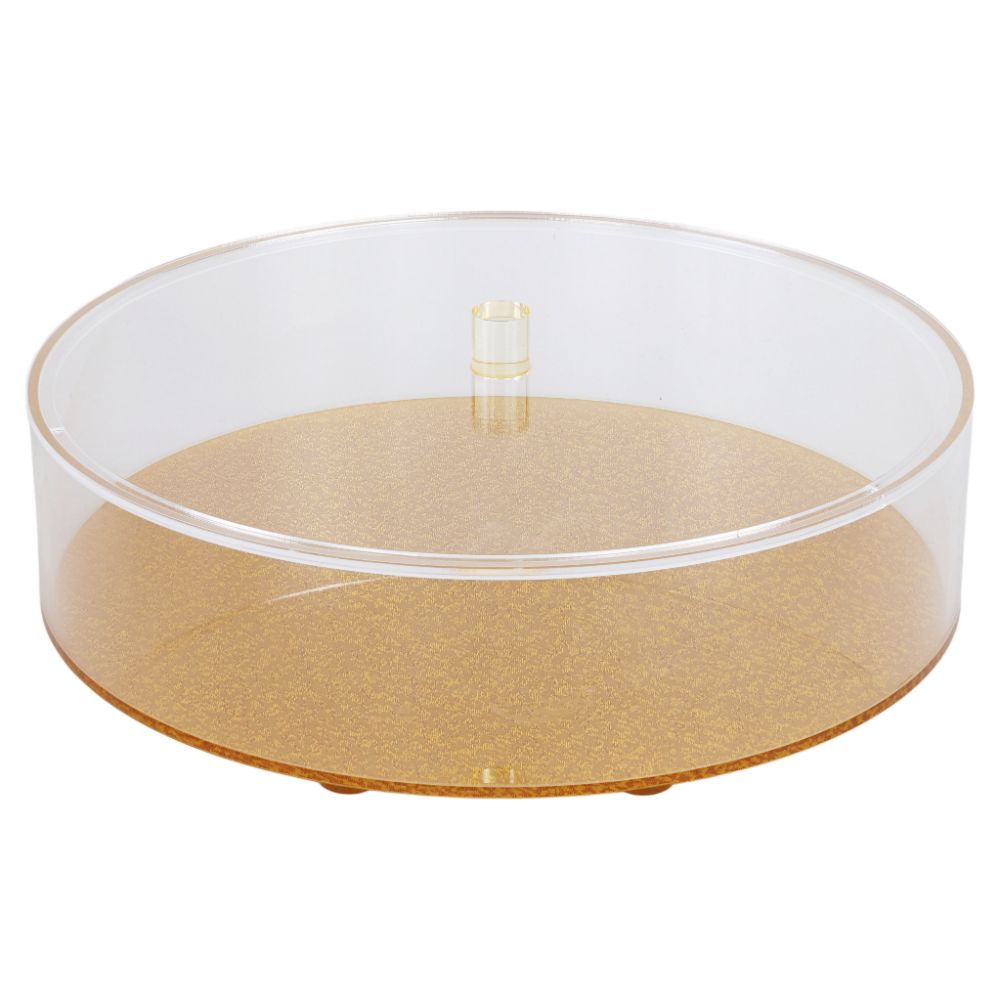Acrylic Matzoh Box Gold Textured Design 12.5”W X 3”H