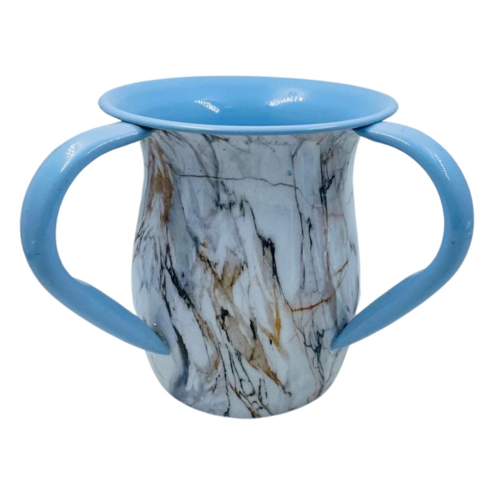 Washing Cup blue-Beige Marble