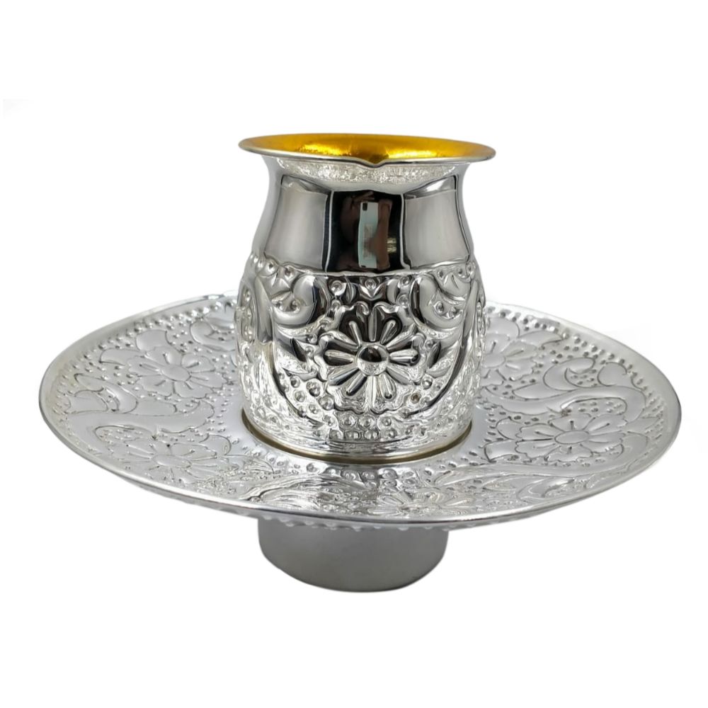 Silver Mayim Achronim cup 4.5"x3" bowl 9"x 3"