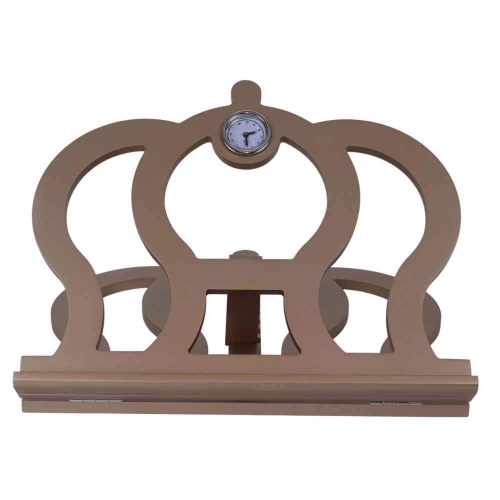 Champagne Crown Shaped Table Top Shtender with Clock