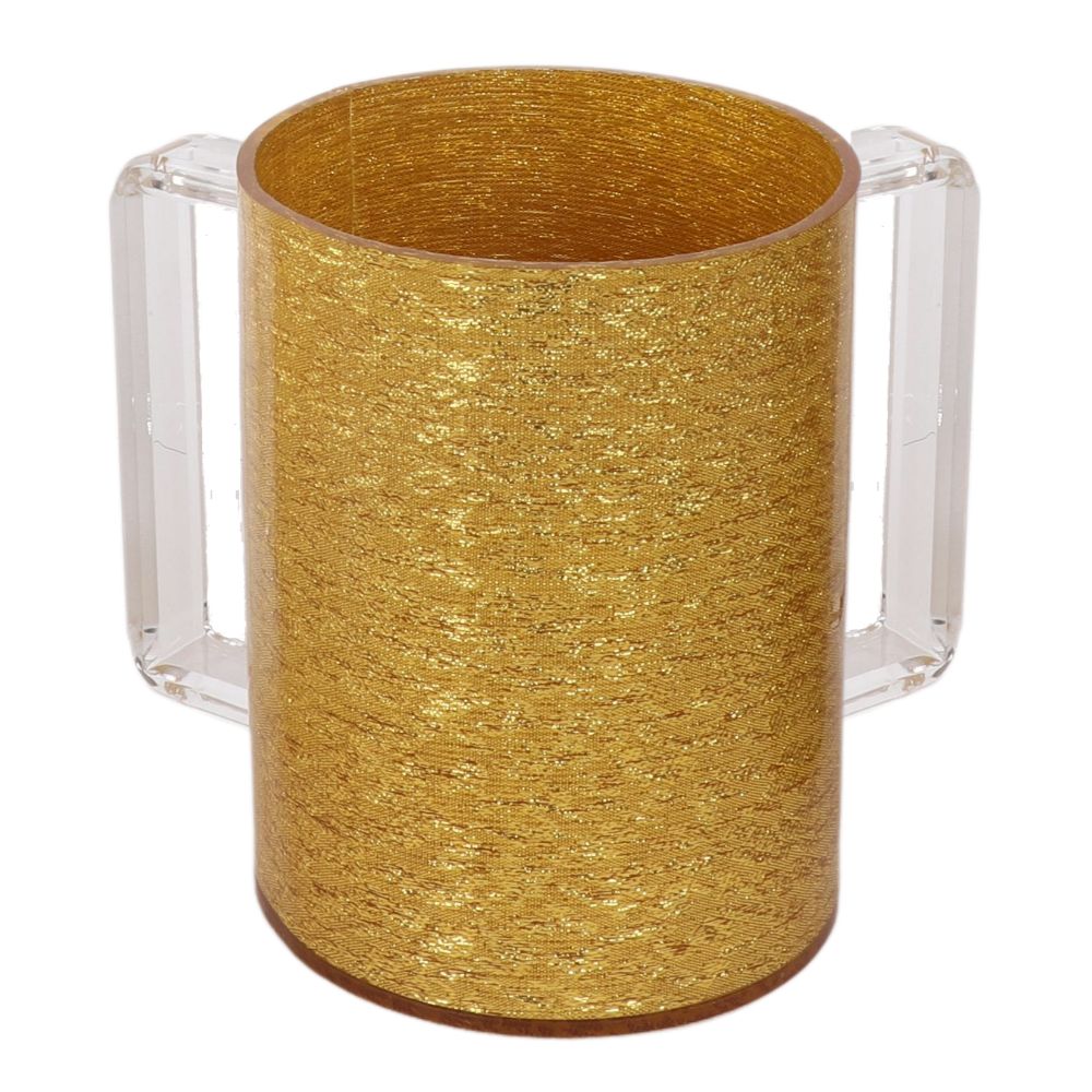 Gold Acrylic Wash cup with Clear Handles