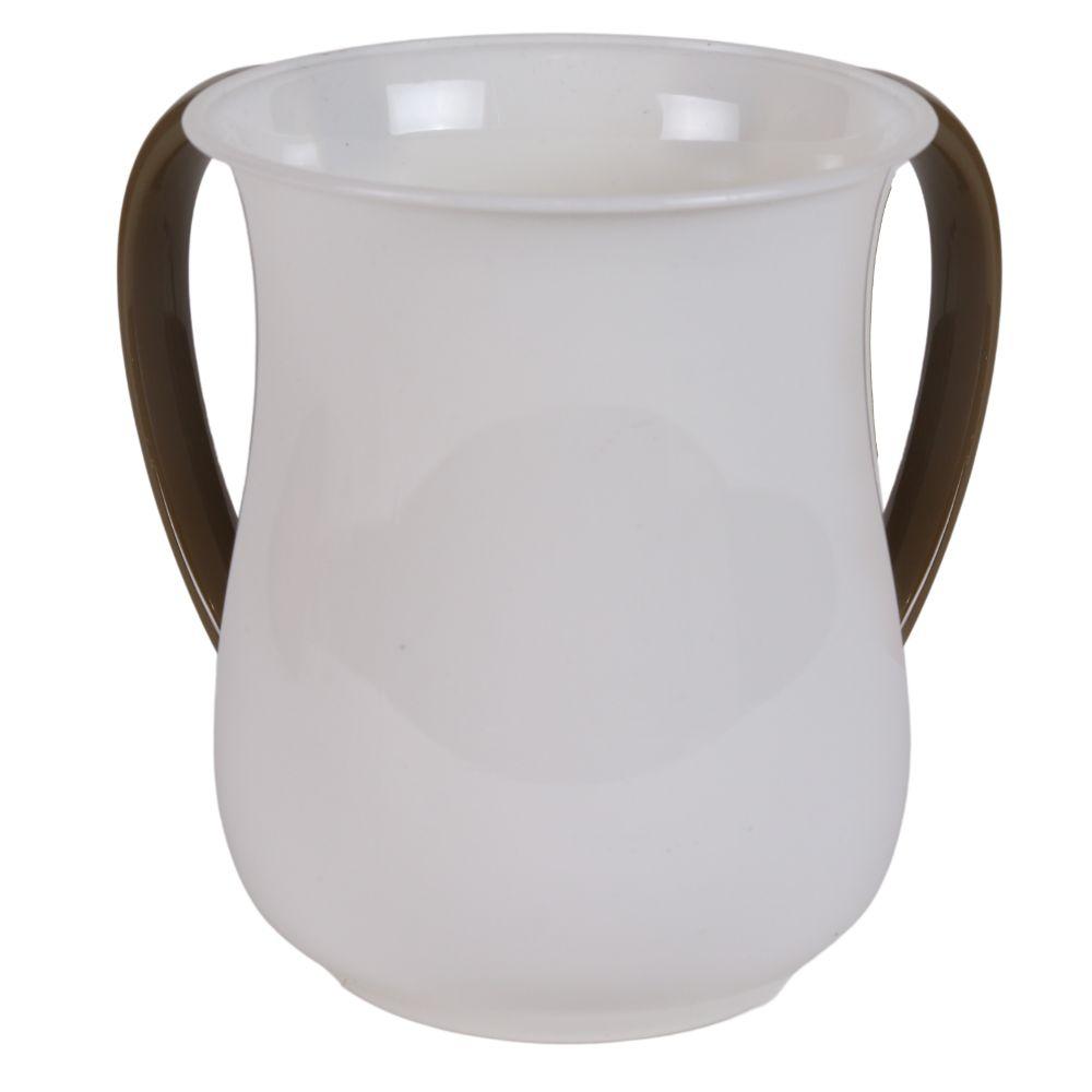 Acrylic Wash Cup Pearl With Goldish Handles 5" 