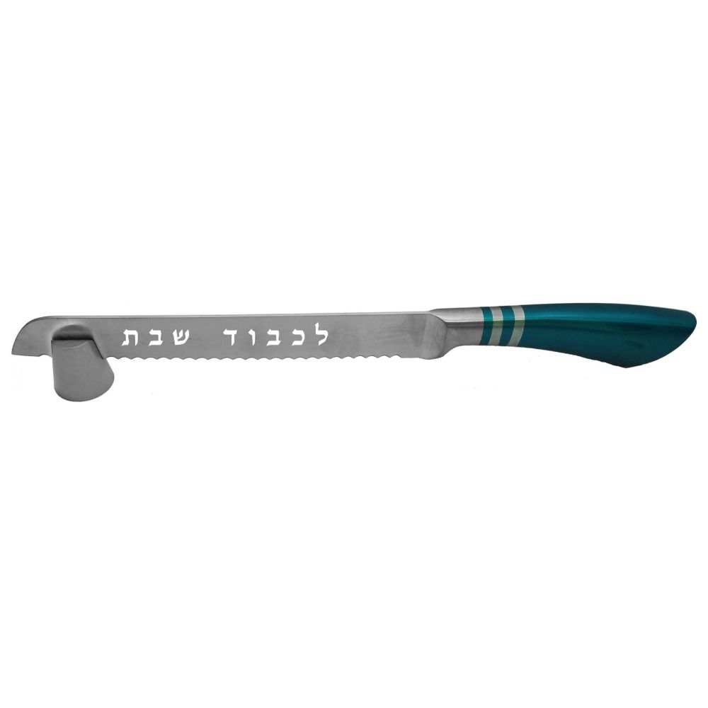 Challah Knife Laser Cut w/Stand Green Size 30*05 Cm. Weight 0.25 Kg.