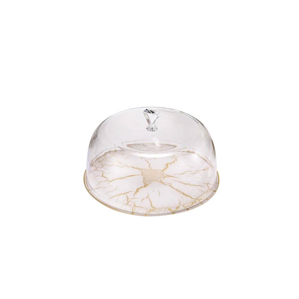 Acrilic round cake tray marble white