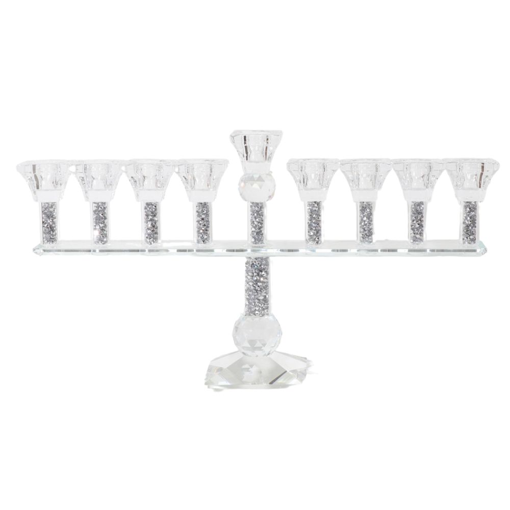 7.5" x 15" Crystal Menorah with Clear Cups