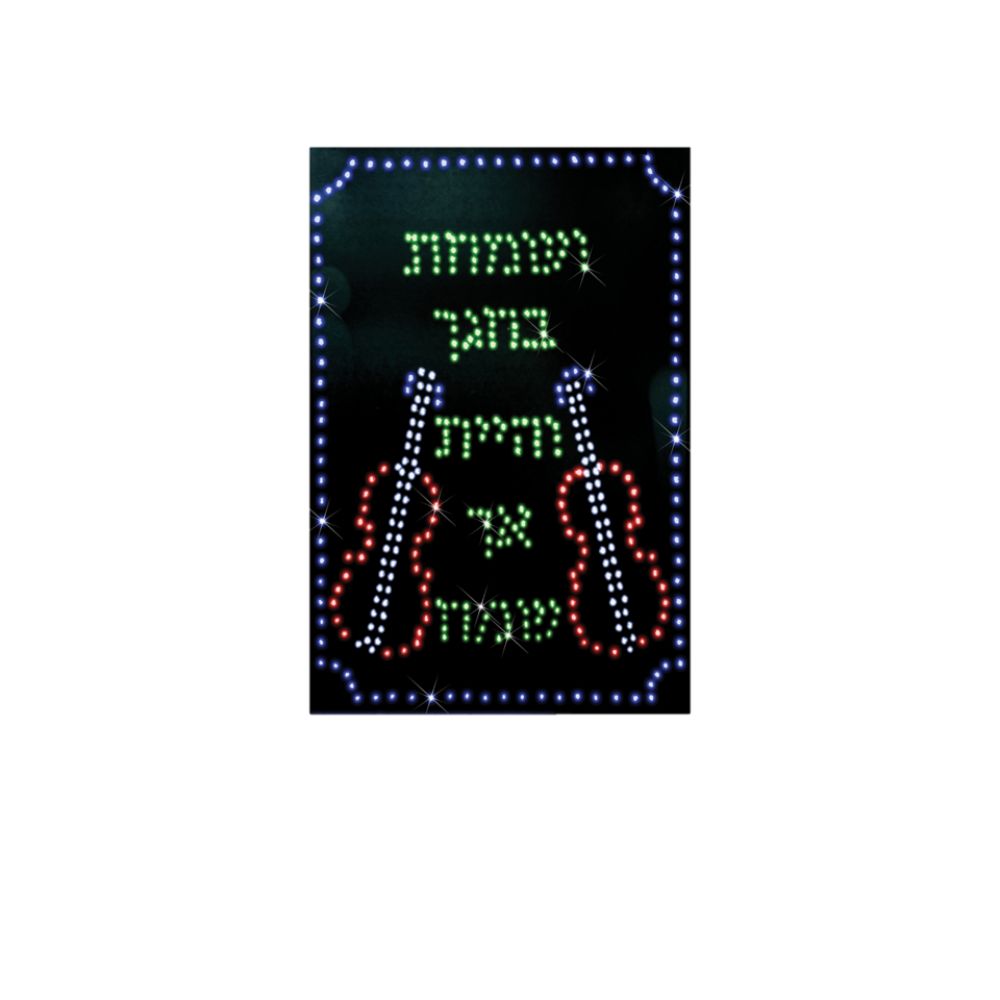 Electric Sukkah Sign Colored Lights V