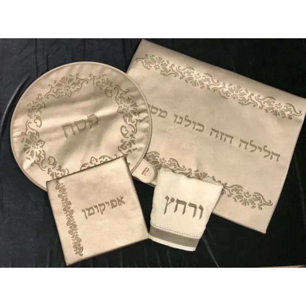 4 Pc Pasech Set Leather look Laser Engraved