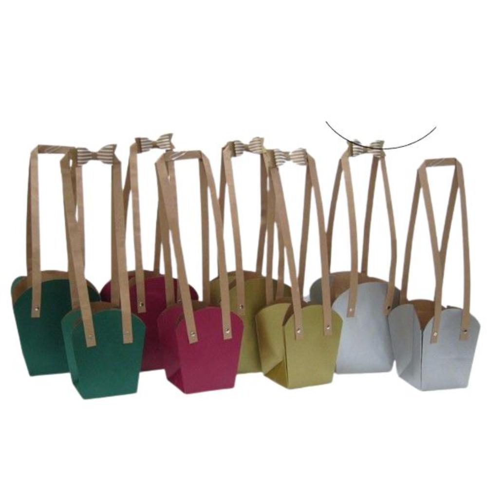 Cardboard bag with Long handles - Green