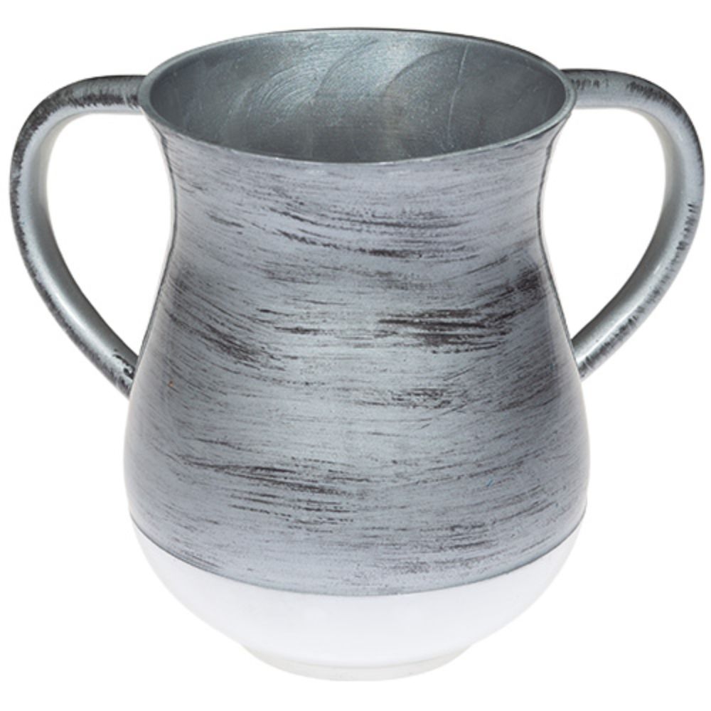 Aluminum Washing Cup Grey with White 5"