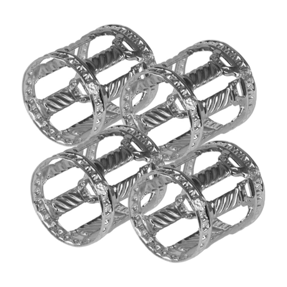 Napking Rings 4 Per Pack Silver Plate Set Of 4 - Royal Palace Collection