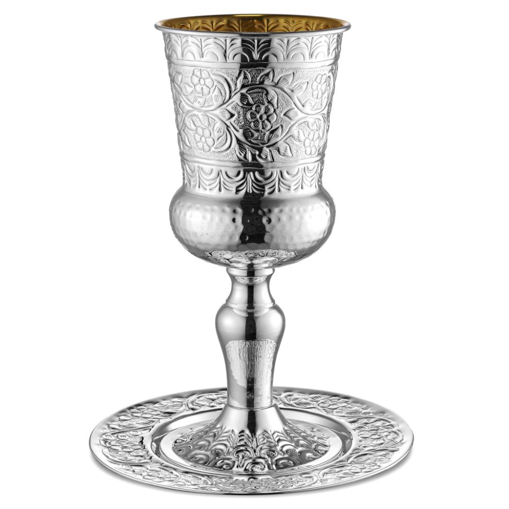 Silver Kos Eliyahu With Tray 925 Sc Cup 13 "