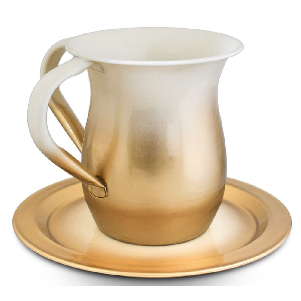 Wash cup and plate set Gold Cream